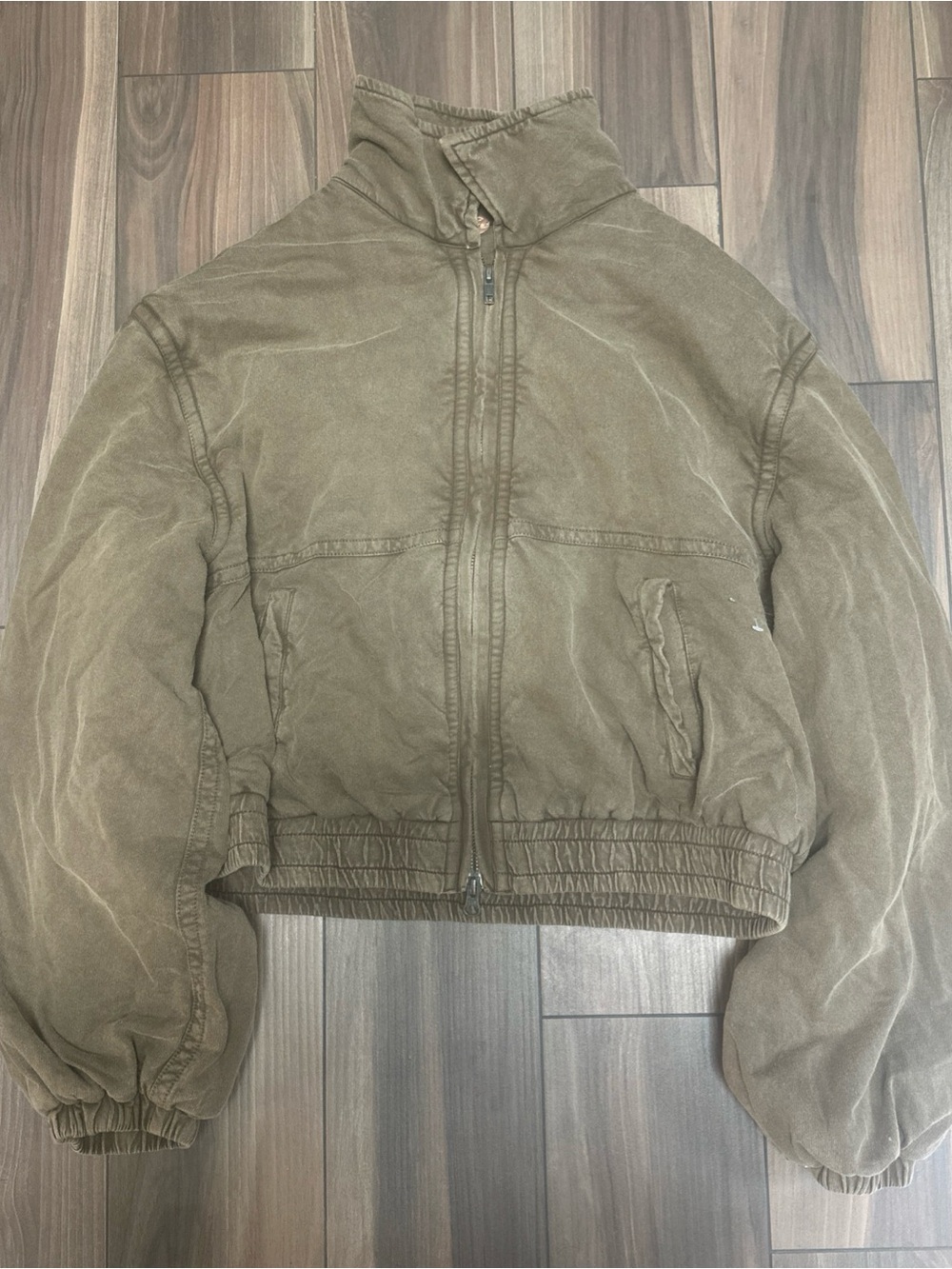 Free People JAQUETA ESTONADA BIRDIE - Olive Green - Size M - Picture 5 of 9